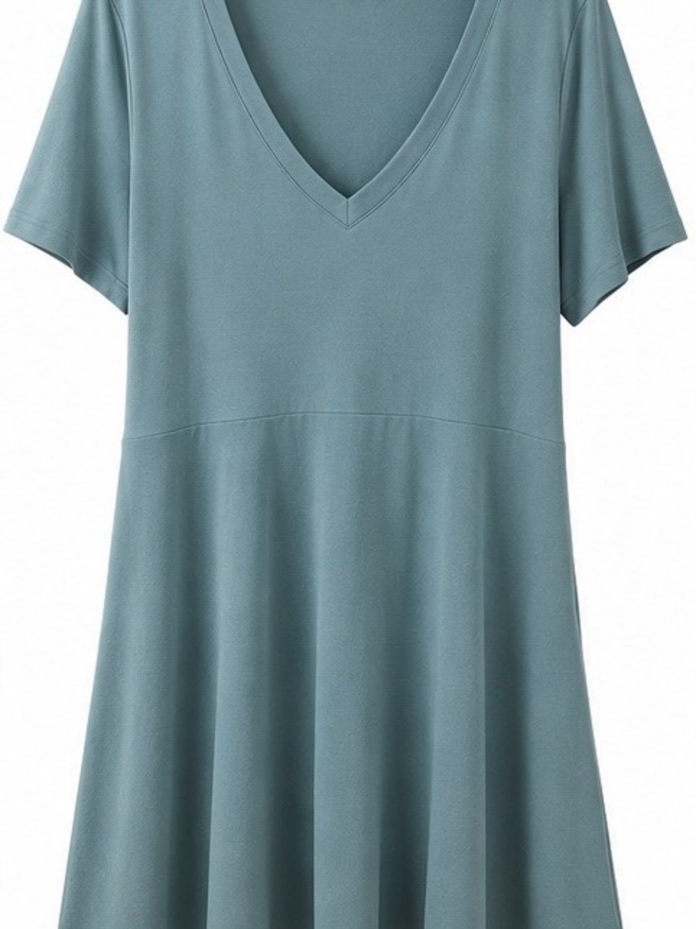 Women's V-Neck Swing Dress - Slate Blue